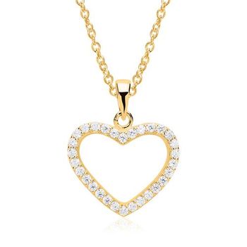 Cadena corazón plata 925 bañado en oro