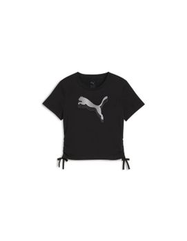 Camiseta Puma Essentials Metallic Knotted Mujer Negro