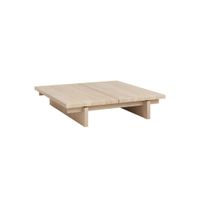 mesa de centro en madera de pino macizo natural 90 cm barnizado