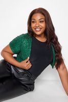 yours london bolero de lentejuelas verdes mujer curvy y tallas grandes yours london