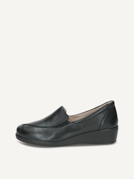 CAPRICE Slipper, black, made of Leather with Wedge heel, Size 36