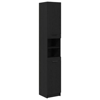 Mueble De Cuarto De Baño Roble Negro 32 X 34 X 188,5 Cm