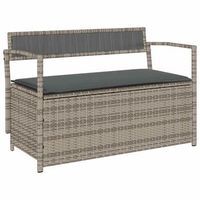 banco de jardin con cojin poliratan gris vidaxl