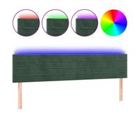 vidaxl cabecero con led de terciopelo verde oscuro 200x5x7888 cm