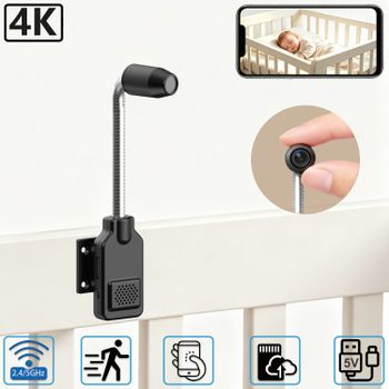 Cámara de Vigilancia Inteligente PNZEO con Cuello de Cisne Flexible para Bebés y Mascotas, Detección de Movimiento, Audio Bidireccional, Cámara de Seguridad para el Hogar