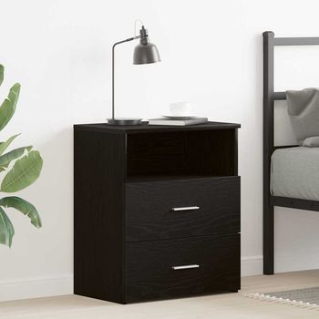Mesita De Noche - Mueble Para Dormitorio - Madera De Ingeniería - Roble Negro (50x32x60cm)