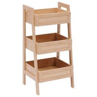 estanteria de 3 niveles de cana h80cm madera clara