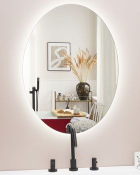 Espejo de baño led de vidrio plateado 80x60