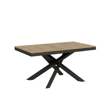 Mesa Extensible 90x160/420 Cm Volantis Evolution Roble Natural Estructura Antracita