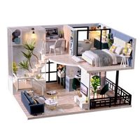 duplex tiempo acogedor maqueta 3d realista con gran detalle y luces led 245x195x16 cm color multicolor