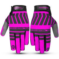 stay strong chev stripe youth gloves - pink youth x small
