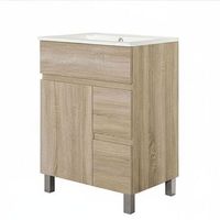 kibath mueble de bano con lavabo urban 60x45 cm acabado roble natural mate 2 cajones y 2 puertas