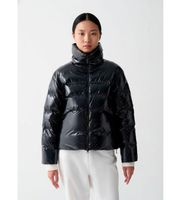 colmar para mujer 2269 plumifero brillante con cuello alto negro 48 casual poliamida