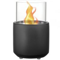 homcom chimenea bioetanol sobremesa capacidad de 04l combustion de 25h para interior y exterior 12x12x19cm gris oscuro   aosom espana