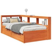 cama individual  cama para adultos  cama con estanteria sin colchon madera maciza marron 100x200 cm cfw845233