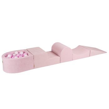 Meowbaby Parque Infantil De Espuma Con Piscina De Bolas, Rosa Epolvado : Blanco/rosa Pastel, 100 Pcs