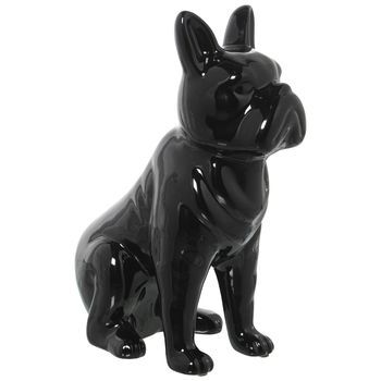 Figura Perro Ceramica Negro Br Illo