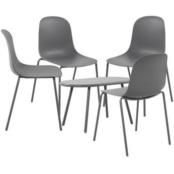 Suite De 4 Plazas Veldin Plástico Gris Oscuro Clp