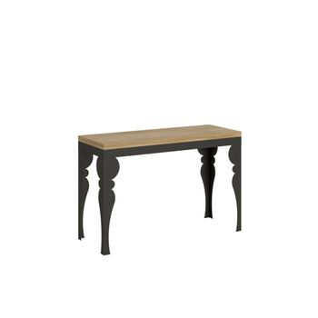 Mesa Tipo Libro 120x45/90 Cm Paxon Double Roble Natural Estructura Antracita