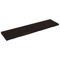 encimera de bano  mueble de bano madera tratada marron oscuro 200x50x2-6 cm