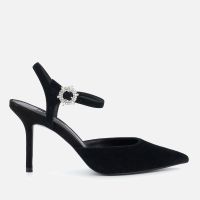 dune london womens faux suede channel courts - uk 8