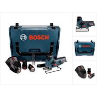 bosch gst 12v-70 professional sierra de calar a bateria 12v  maletin l-boxx  2x bateria gba 30 ah  cargador gal 1230 cv