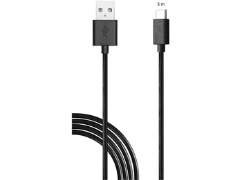 Cable USB a USB-C - ISY IC-5006, Para Nintendo Switch, 3m, Negro