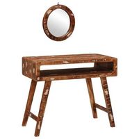 mesa tocador  mesa de maquillaje marron 90 x 76 x 45 cm madera solida recuperada
