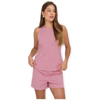 Only Camiseta tirantes Top Maye Check - Salsa/White para mujer