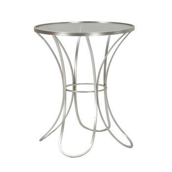 Mesa Auxiliar De Metal Plateado Cm Ø 56x68