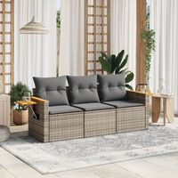 conjunto de sofa de jardin 3 uds  mueble jardin mesa y sillas y cojines ratan sintetico gris cfw380225