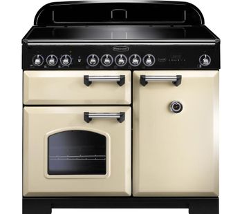 RANGEMASTER Classic Deluxe 100 Electric Induction Range Cooker - Cream & Chrome, Cream