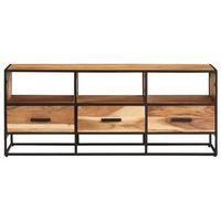 mueble tv  mueble de salon  armario tv madera maciza de acacia 110x30x45 cm