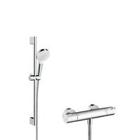 set de ducha visto hansgrohe crometta vario con termostato ecostat 1001 cl combi barra de ducha 65 cm 27812400