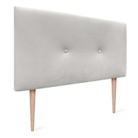 dhome cabecero de terciopelo liso con botones 105x115 con patas camas 105 - blanco