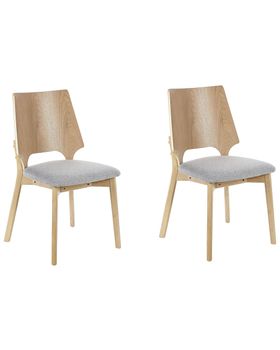 Conjunto de 2 sillas de comedor  marrón claro