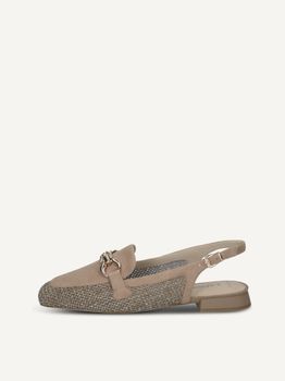 CAPRICE Ballerina, brown, made of Leather and synthetic with Trapeze heel, Size 38