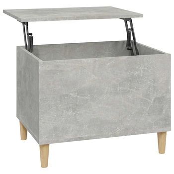 Mesa De Centro 44,5x60x45 Cm Madera Trabajada Y Madera Maciza De Eucalipto - Gris