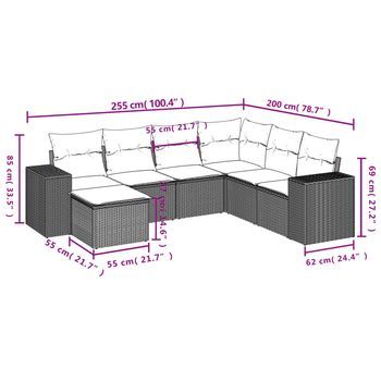 Conjunto De Comedor Para Jardín Al Aire Libre (con Cojines, Conjunto De 7 Piezas)