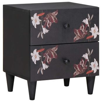 Mesita De Noche Marrón 40 X 33,5 X 46 Cm Madera De Mango Maciza Vidaxl