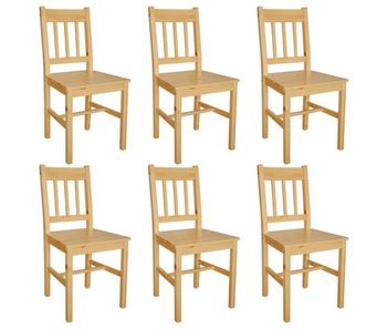 Vidaxl sillas de comedor 6 unidades de madera de pino