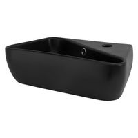 lavabo forma cuadrada 45x27x13 cm ceramica negra ml-design
