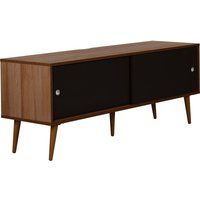 outline retro 1400 1400 mm tv stand - walnut  black black