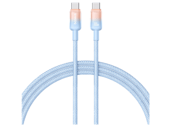 Cable USB-C - Baseus Dura, Tipo-C a Tipo-C, 100 cm, Carga ultrarrápida, Protección inteligente sobrecargas, Alta resistencia, 100W, Azul