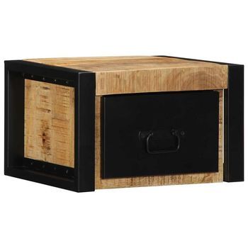 Mesitas De Noche 2 Piezas 40x35x25cm Madera Maciza Rugosa Mango Vidaxl