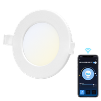 aigostar downlight led empotrable inteligente wifi 6w cct regulable de luz calida a blanca 3000-6500k 360lm compatible alexa y google home foco empotrable led 115 x 32 cm alto