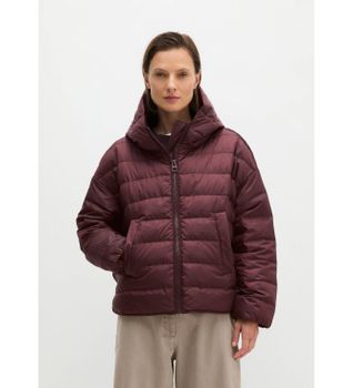 Marc O'Polo para mujer. 5000013817 Chaqueta acolchada de plumón con capucha relajada granate (34), Casual, Poliéster