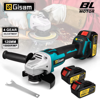 gismis-amoladora angular electrica sin escobillas 125mm velocidad variable cortadora m14 herramienta de carpinteria para pin de bateria makita de 18v