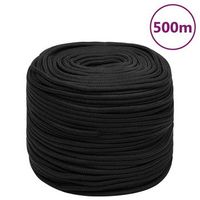cuerda de barco polipropileno negro intenso 6 mm 500 m vidaxl