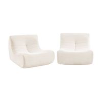 sofa envasado al vacio modular de pana 2 plazas crema